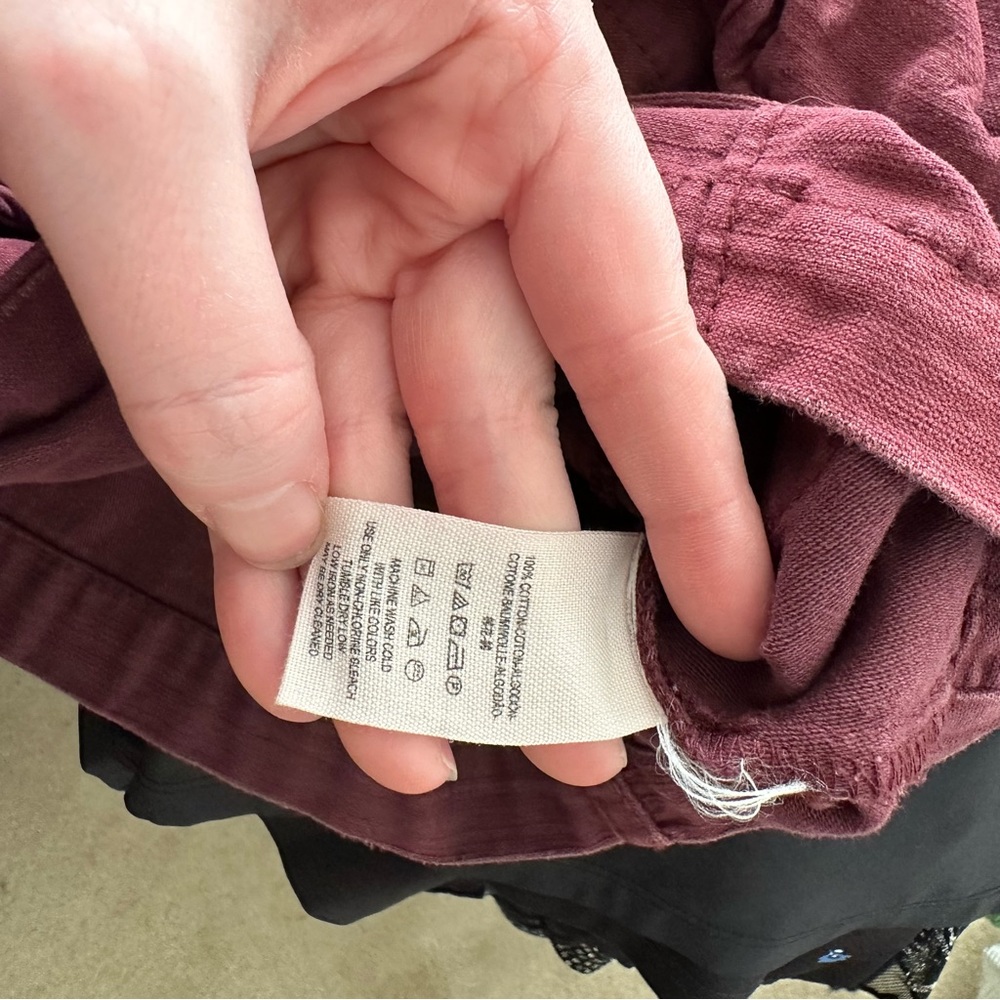 Burgundy Free People Button Accented Utility Jacket - Picture 3 of 8